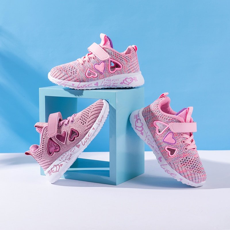 Girls Pink Waterproof Sneakers